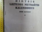 Daiktas didysis lietuvos metrastis kalendorius 1936m